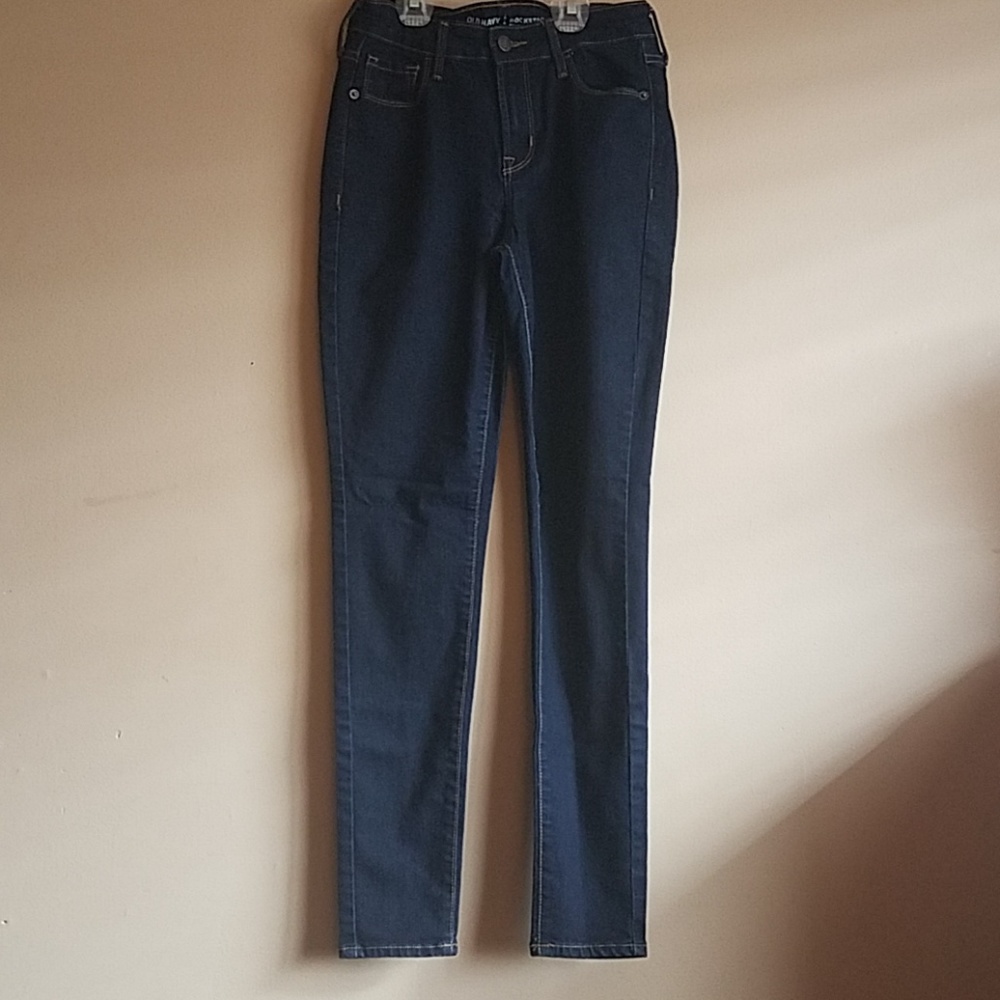 Dark Rinse High Rise Rockstar Skinny Jeans